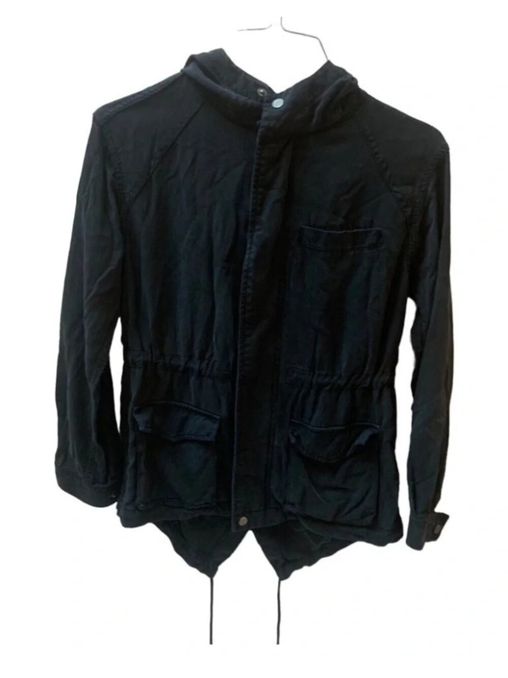 Aritzia Wilfred Free Black Lyocell Zip Up Hooded Jacket XS